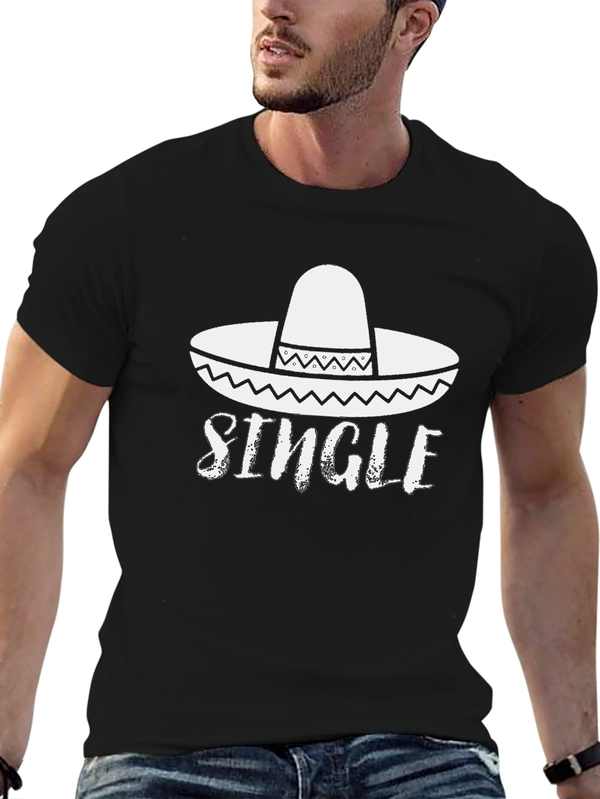 Single Sombrero Graphic T-Shirt - Black Cotton Tee
