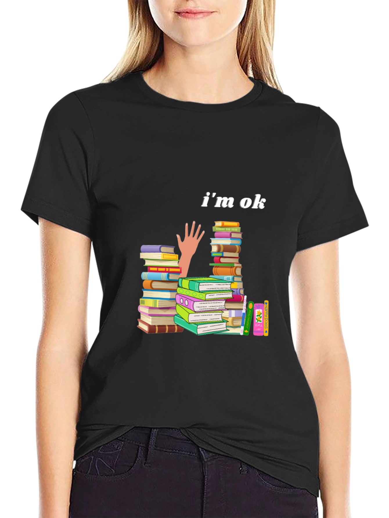 Im OK Book Stack T-Shirt