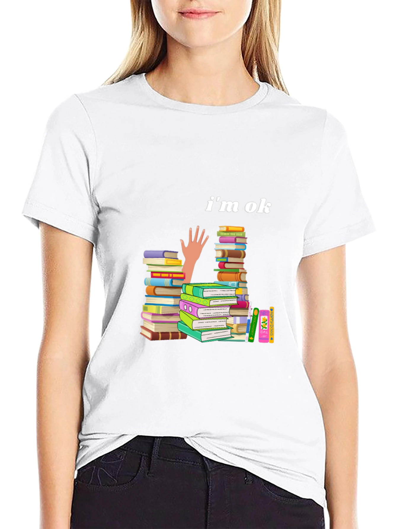 Im OK Book Stack T-Shirt
