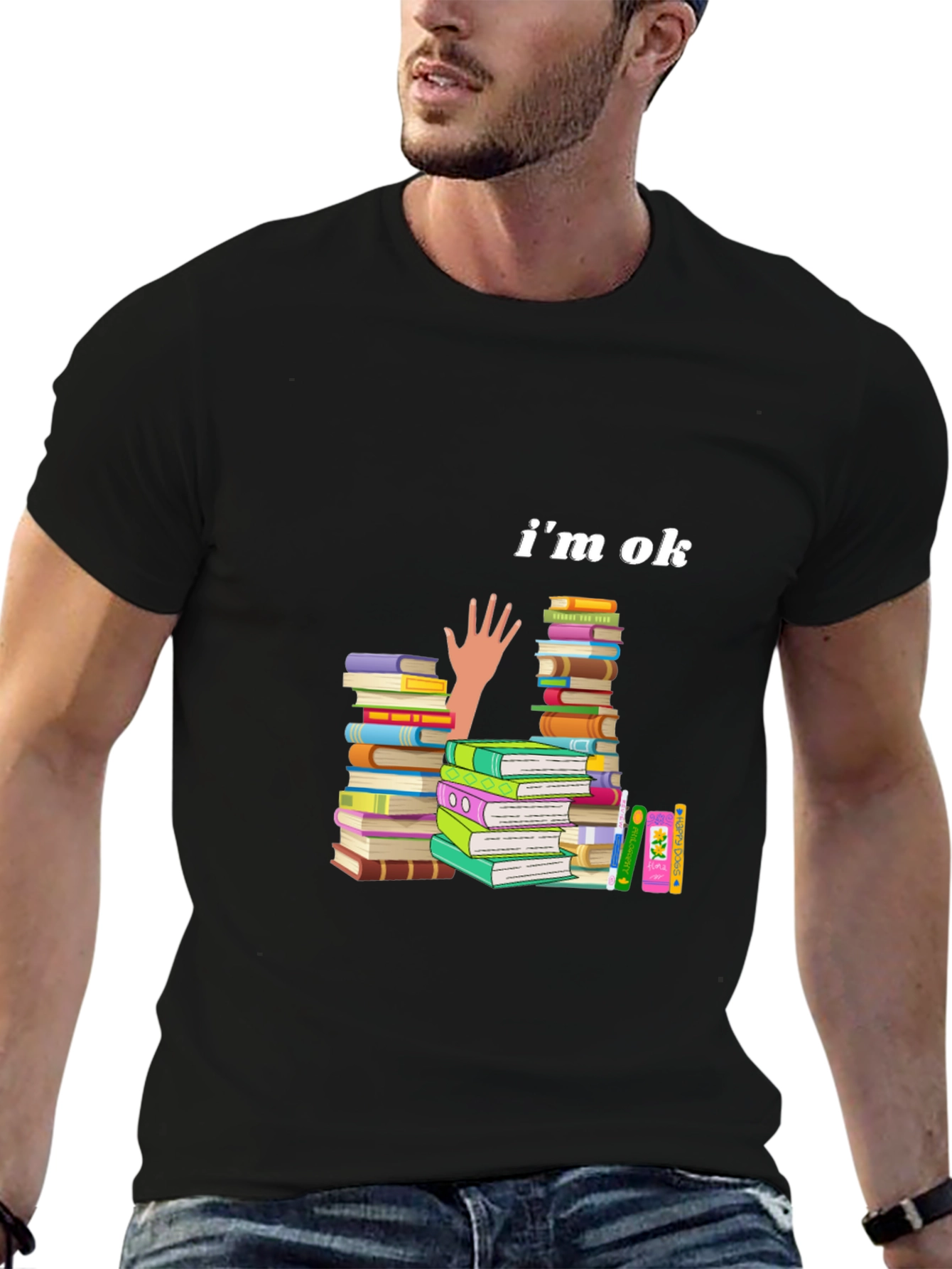 Im OK Book Stack T-Shirt