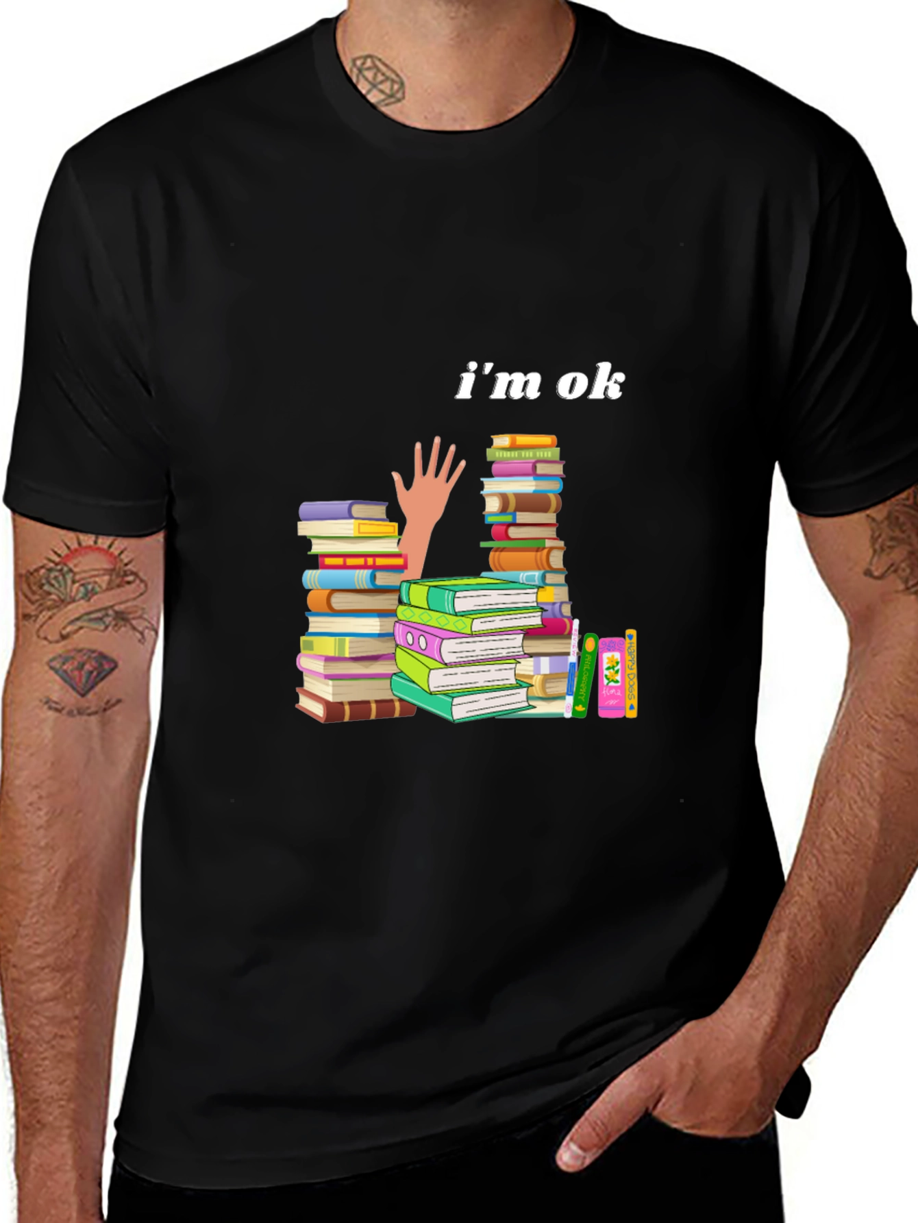 Im OK Book Stack T-Shirt