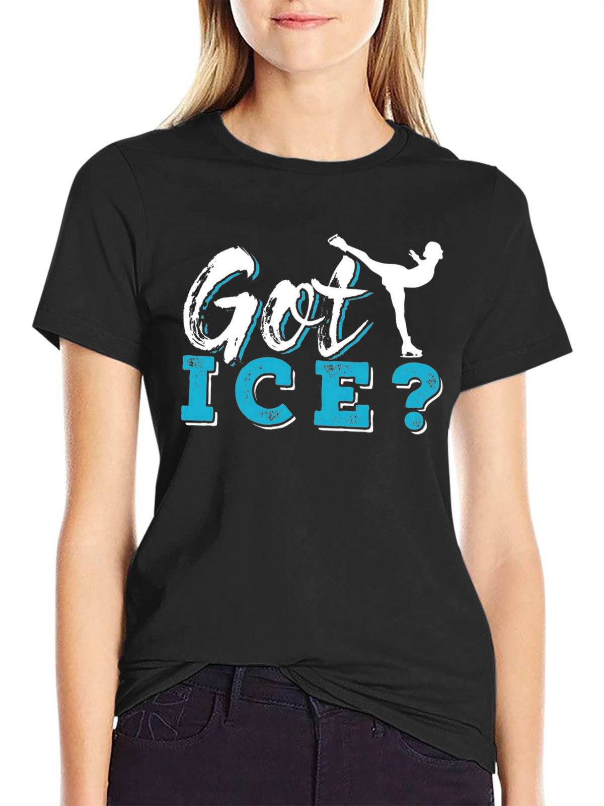 Got Ice? Figure Skating Graphic Tee - Black