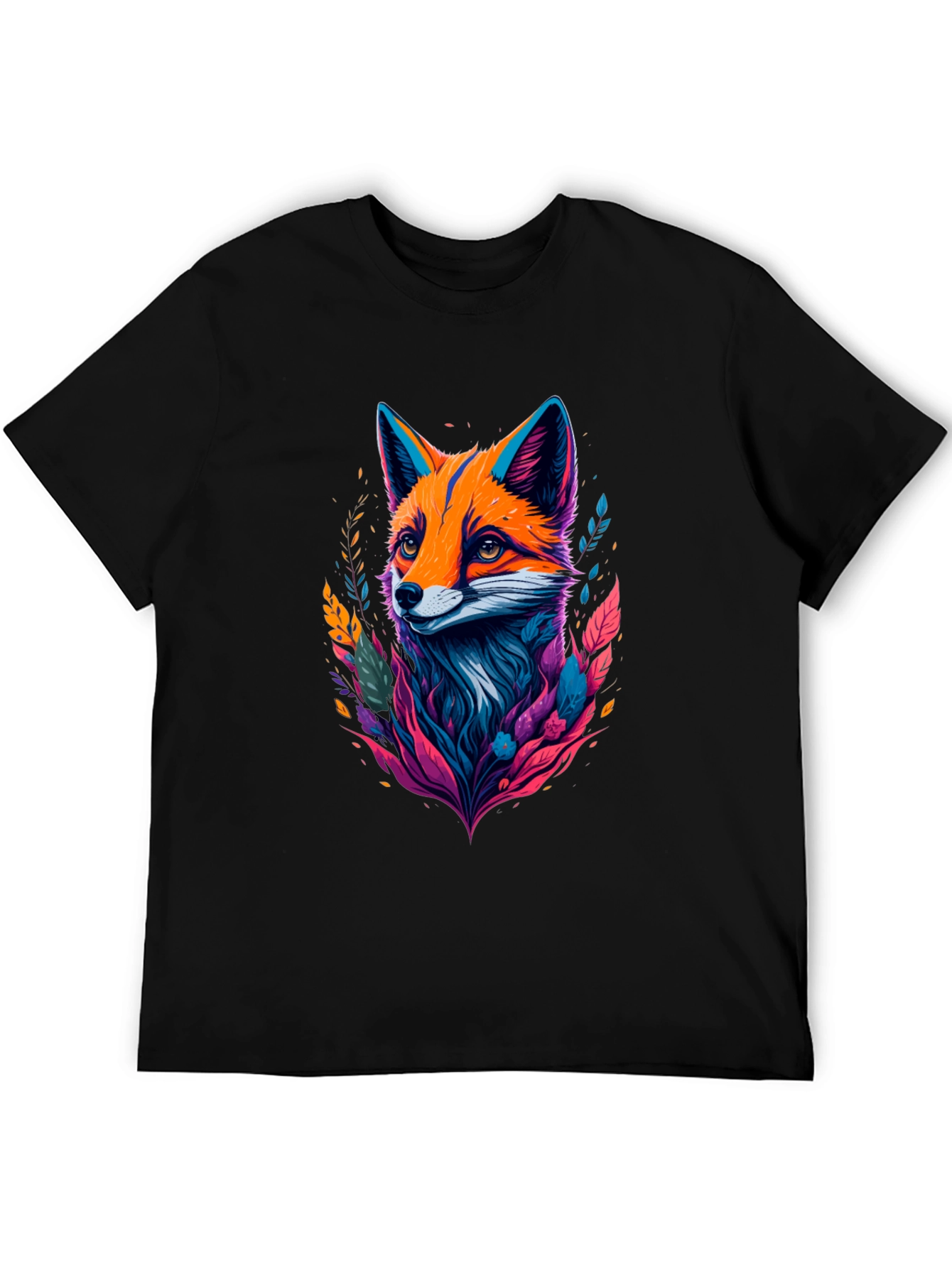 Stylish Black T-shirt with Fox Graphic
