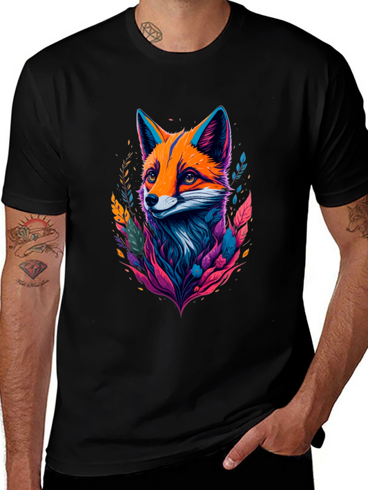 Stylish Black T-shirt with Fox Graphic