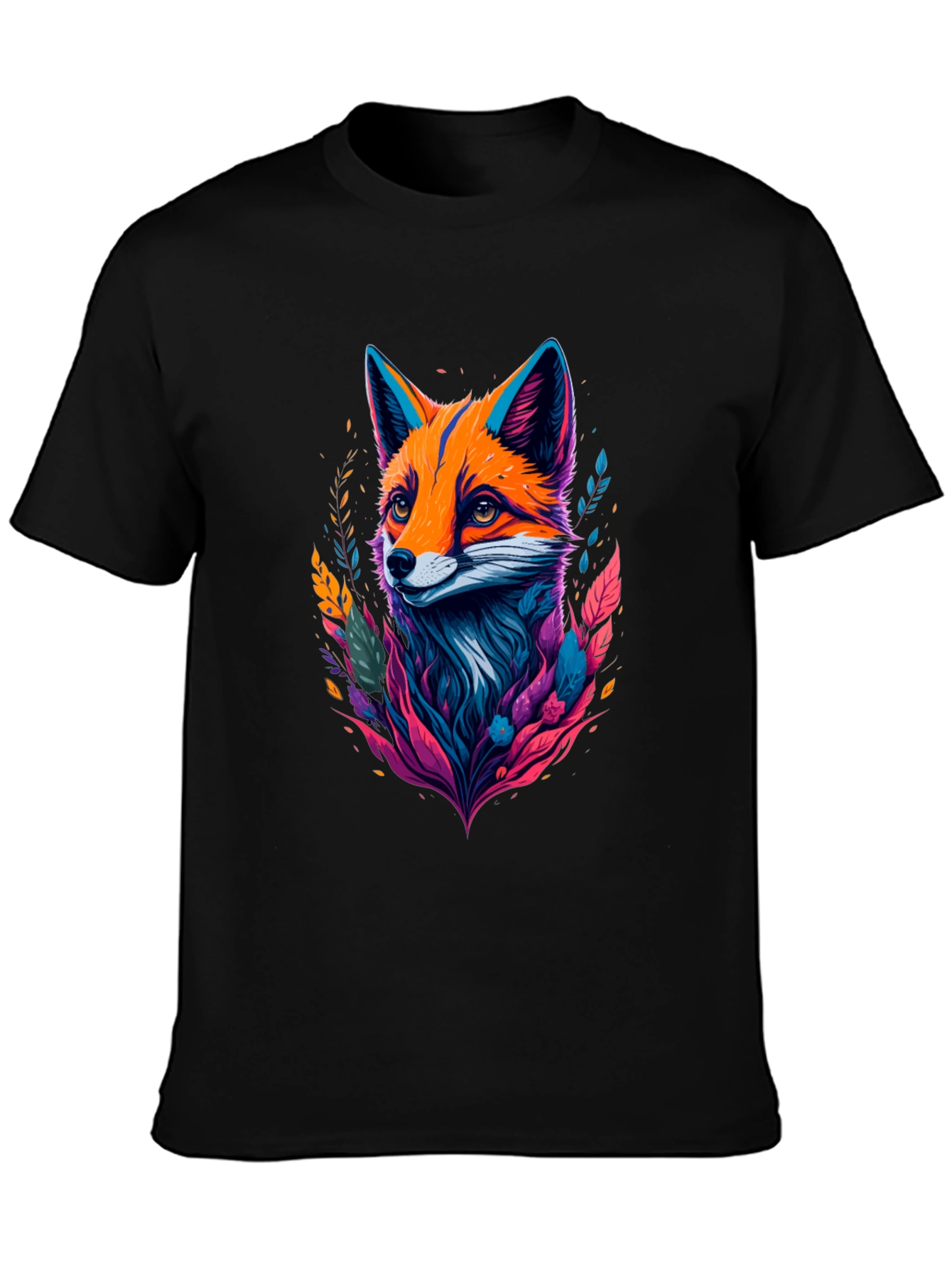 Stylish Black T-shirt with Fox Graphic