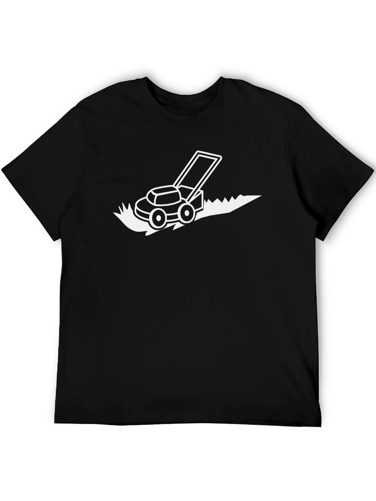 Lawn Mower Graphic Tee - Black Cotton Shirt