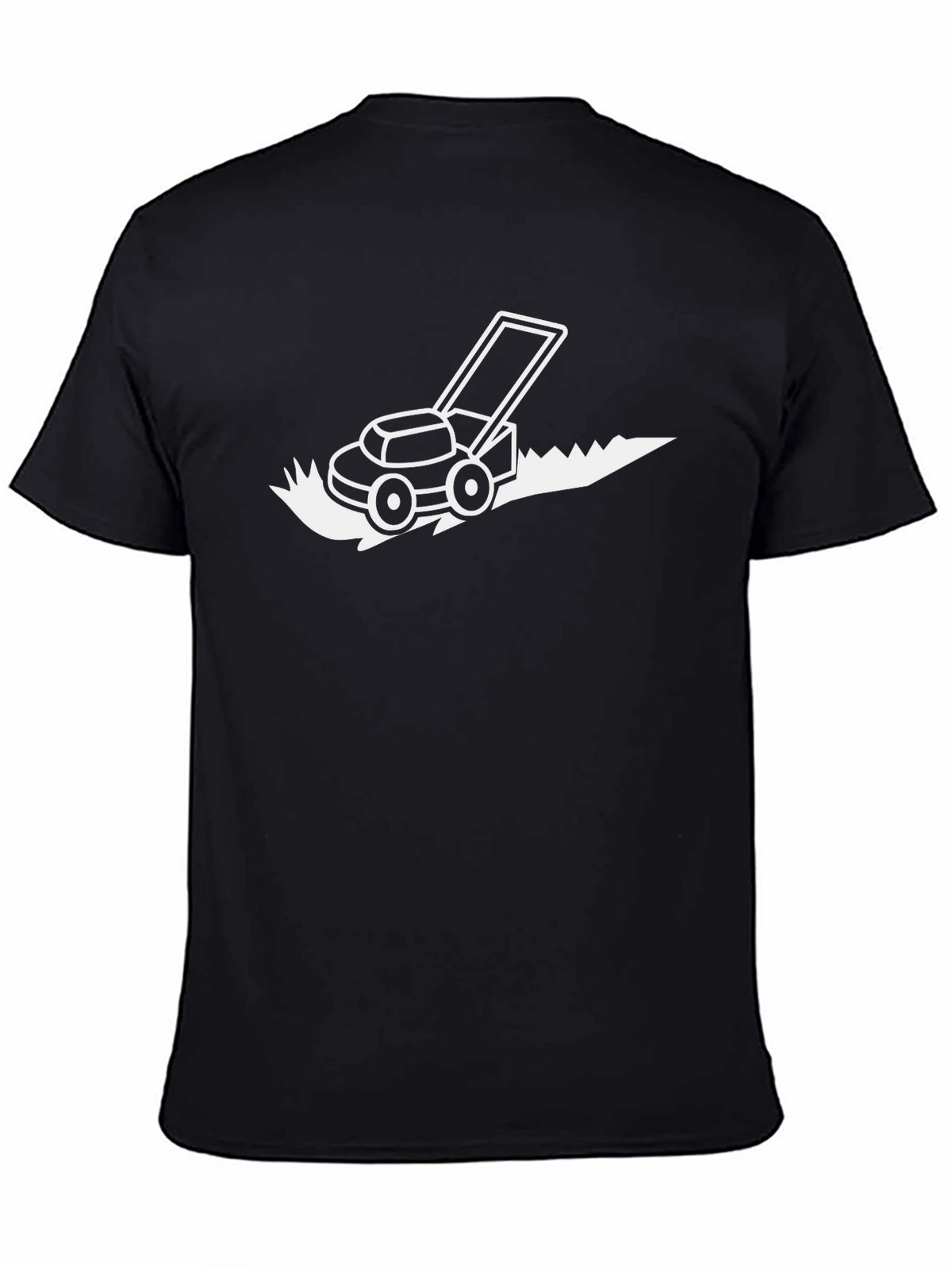 Lawn Mower Graphic Tee - Black Cotton Shirt