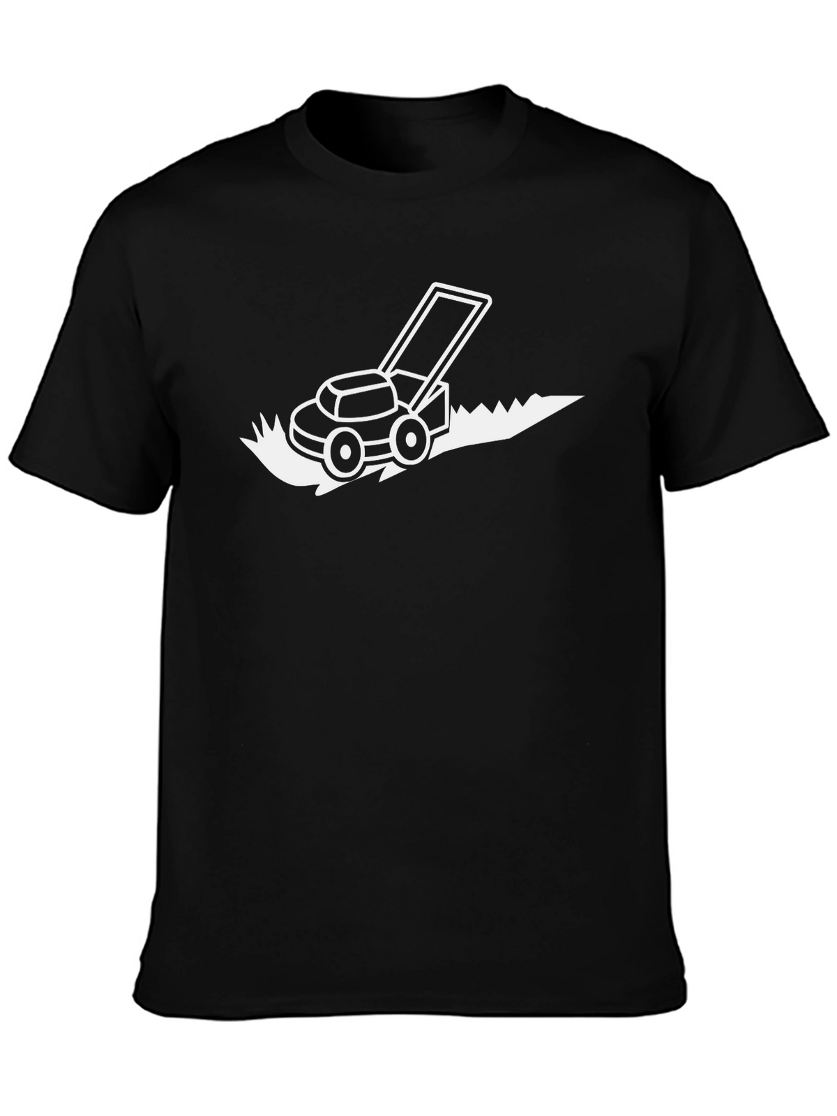 Lawn Mower Graphic Tee - Black Cotton Shirt
