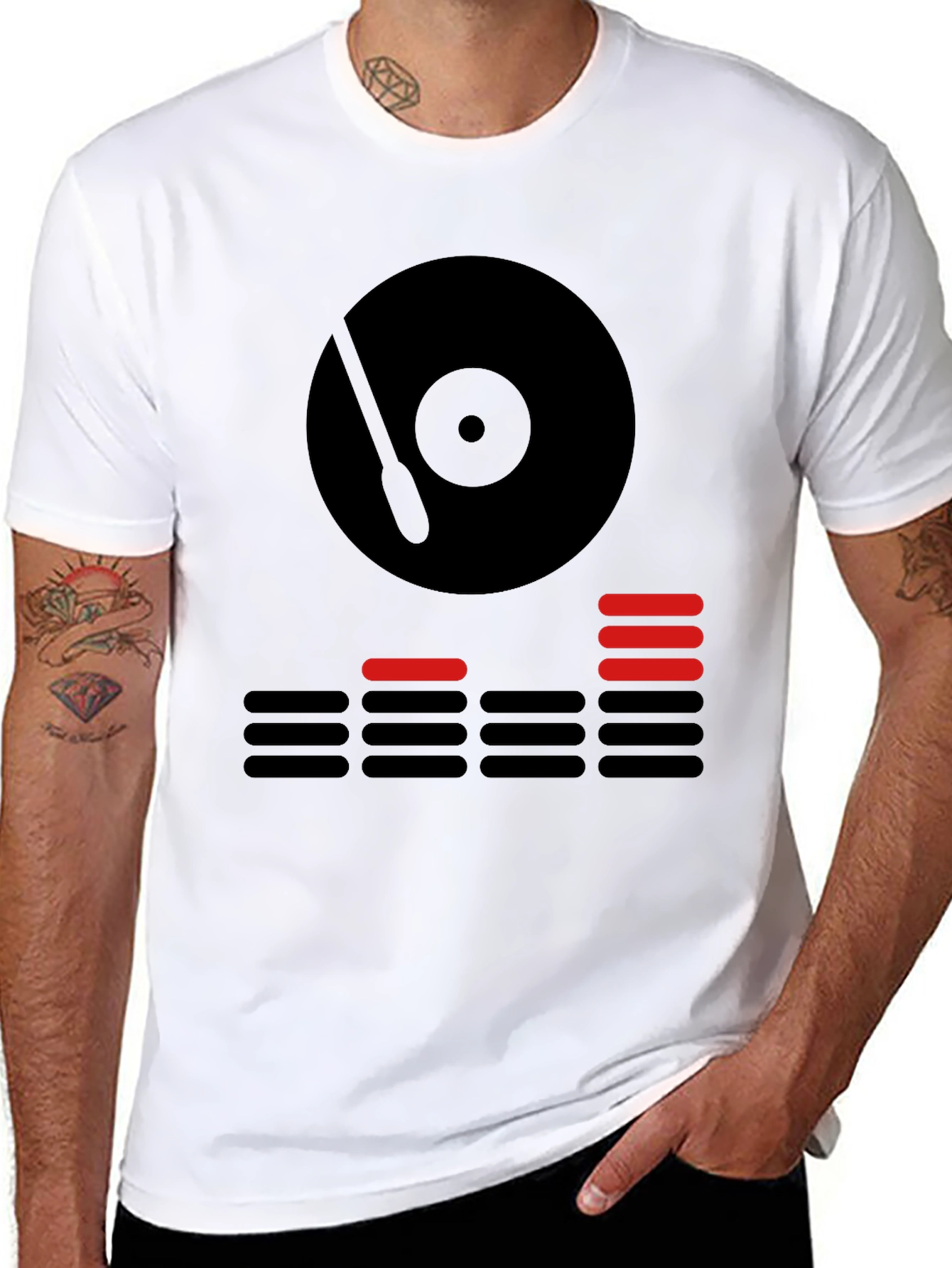 DJ Turntable Graphic Tee - Black Cotton T-Shirt