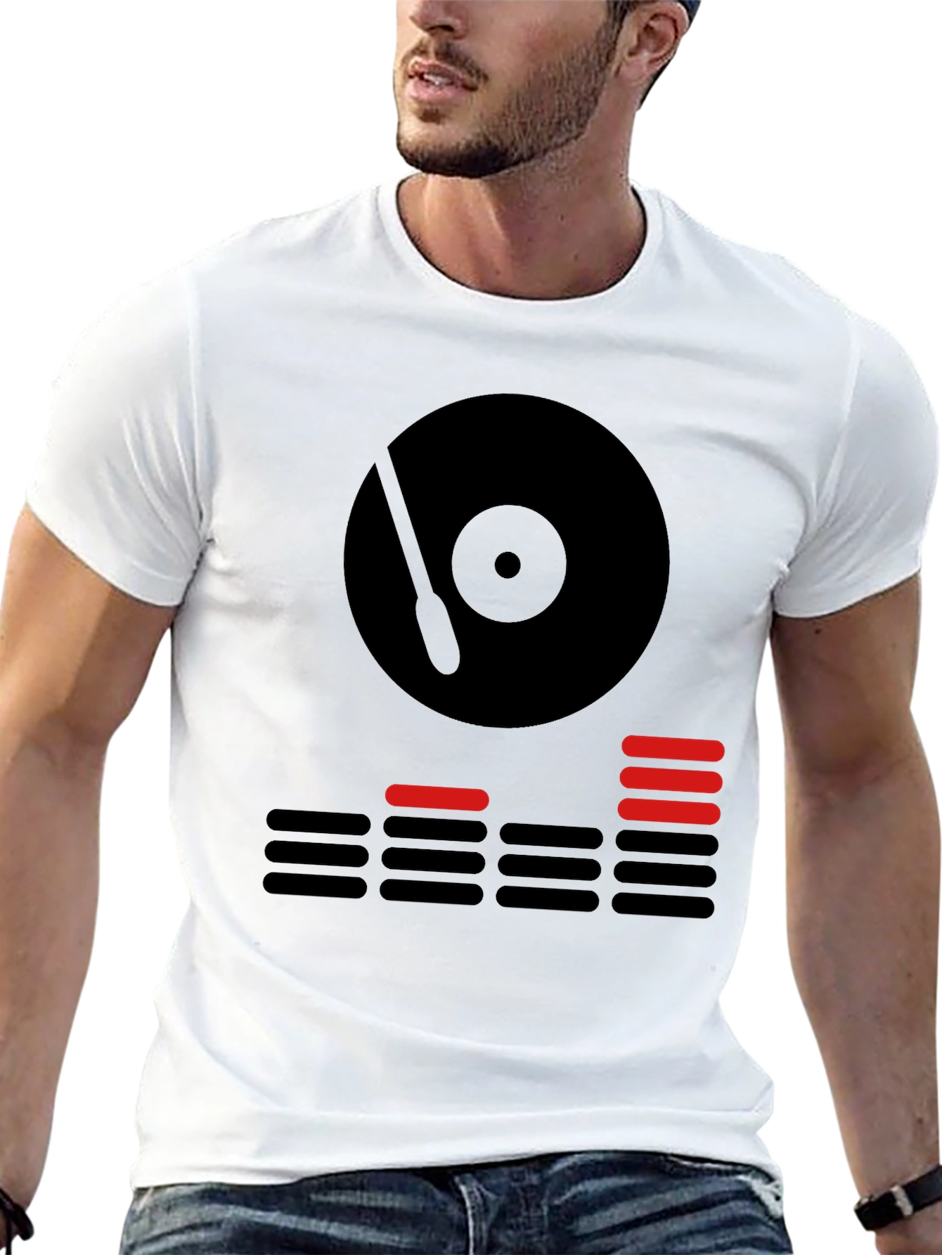 DJ Turntable Graphic Tee - Black Cotton T-Shirt