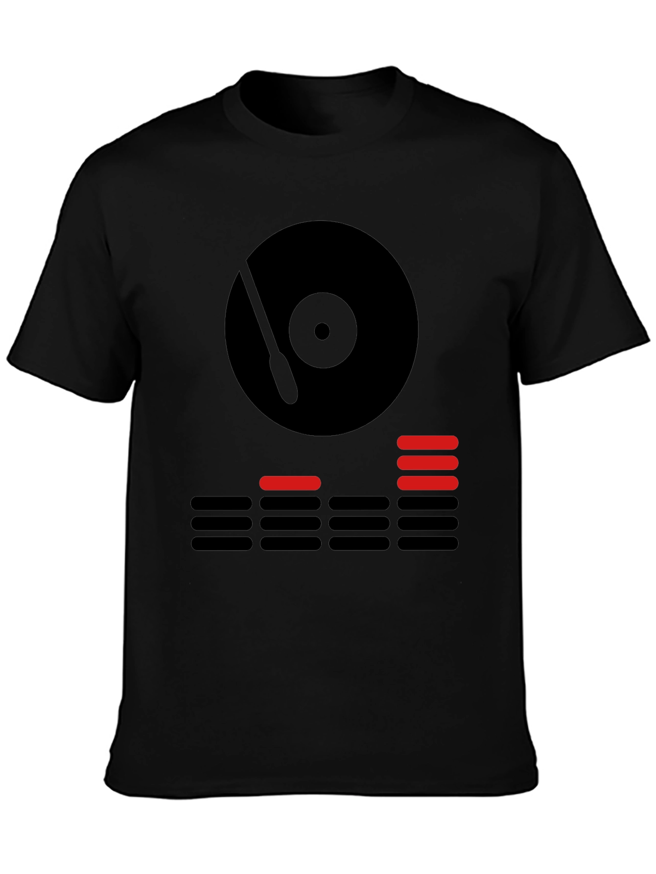 DJ Turntable Graphic Tee - Black Cotton T-Shirt