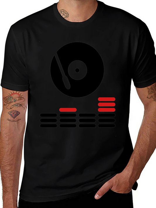 DJ Turntable Graphic Tee - Black Cotton T-Shirt