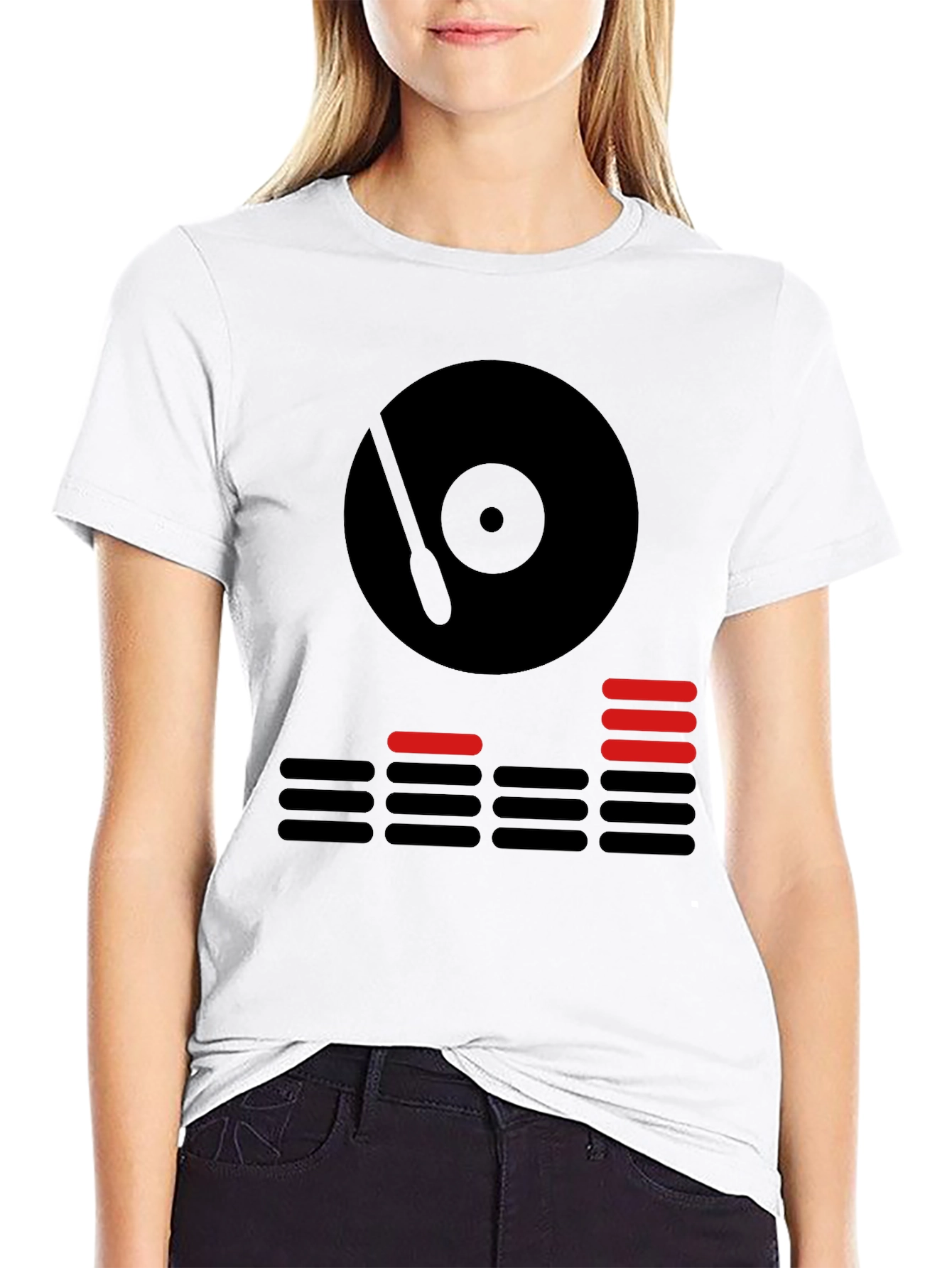DJ Turntable Graphic Tee - Black Cotton T-Shirt