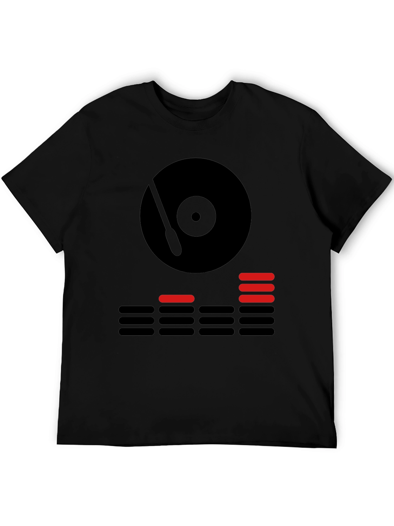 DJ Turntable Graphic Tee - Black Cotton T-Shirt