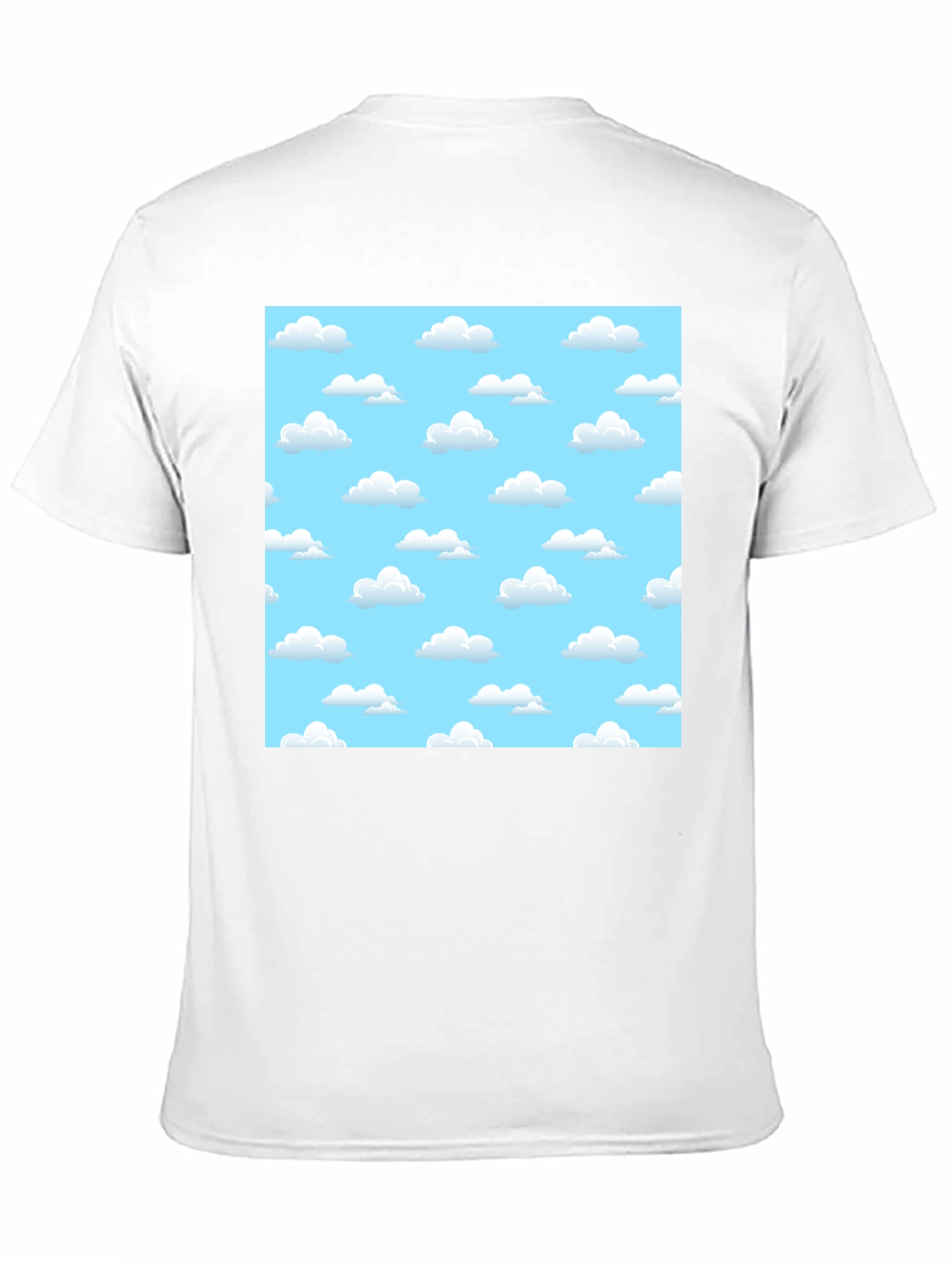 Cartoon Cloud Print Black T-Shirt