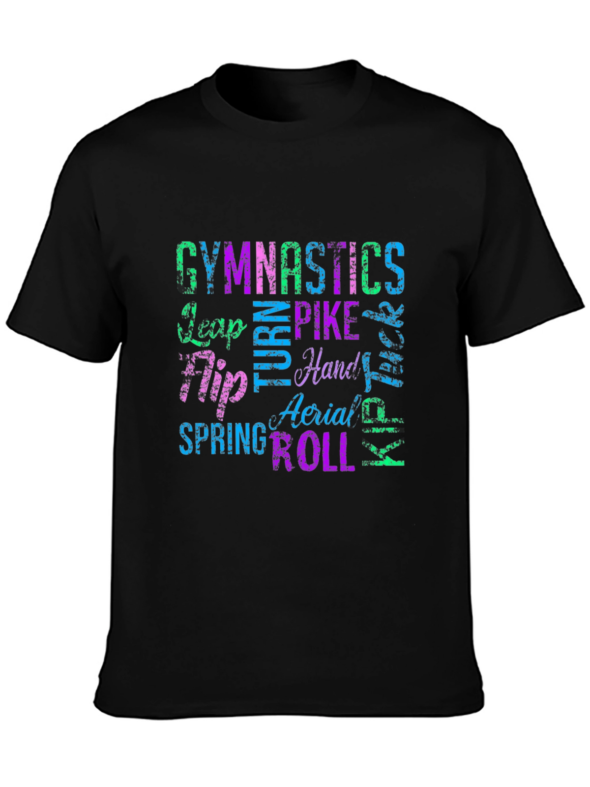 Gymnastics Words T-Shirt - Black