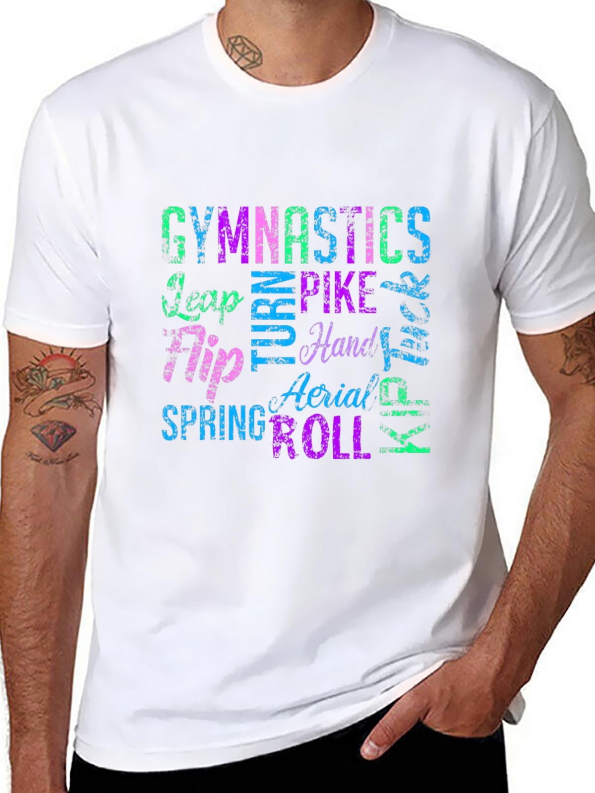 Gymnastics Words T-Shirt - Black
