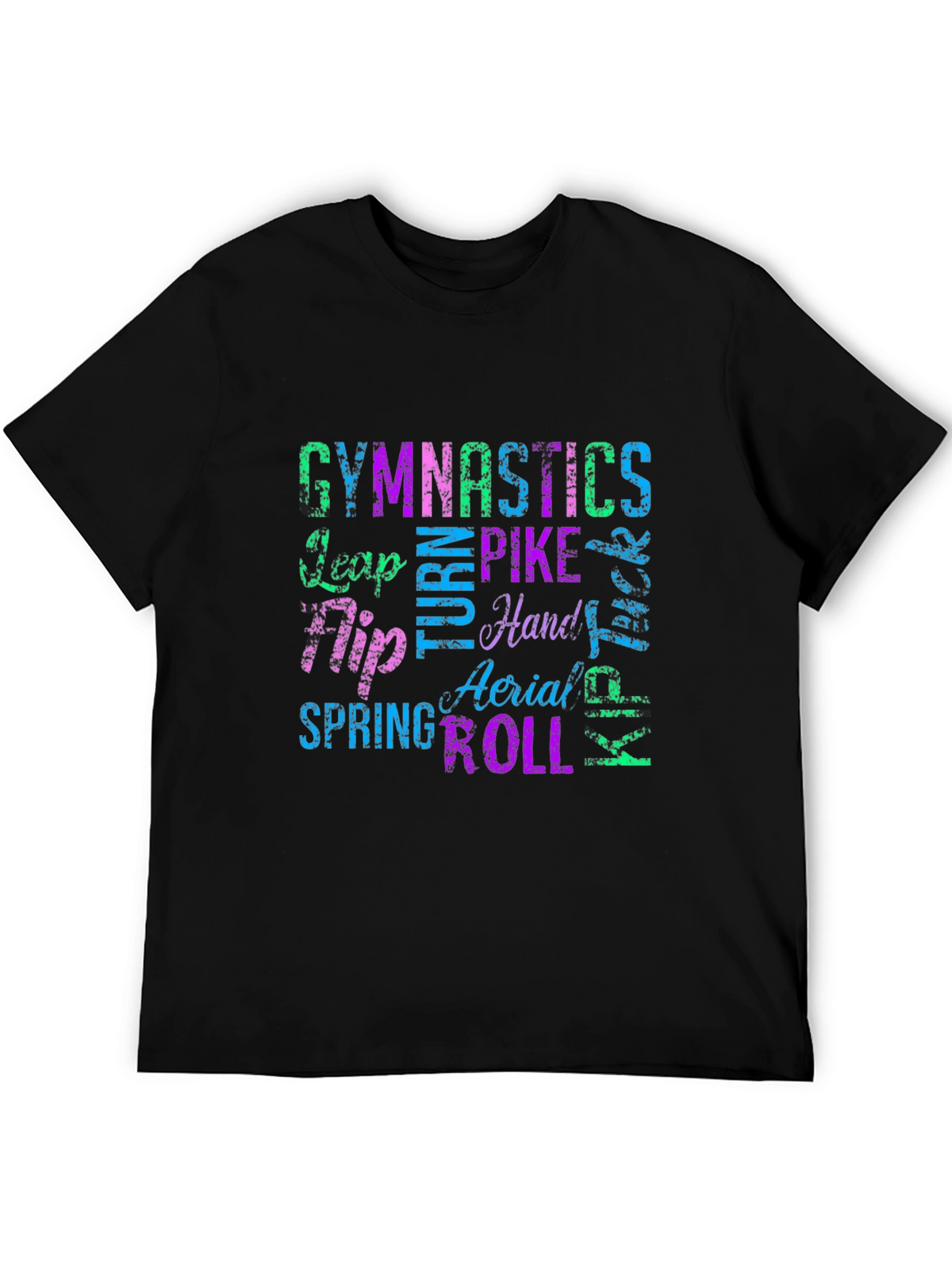 Gymnastics Words T-Shirt - Black