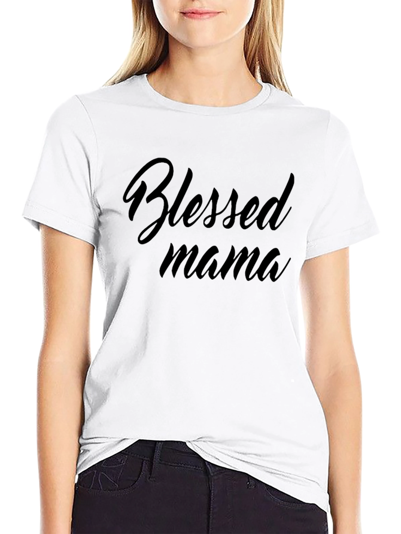 Blessed Mama Graphic Tee - Black
