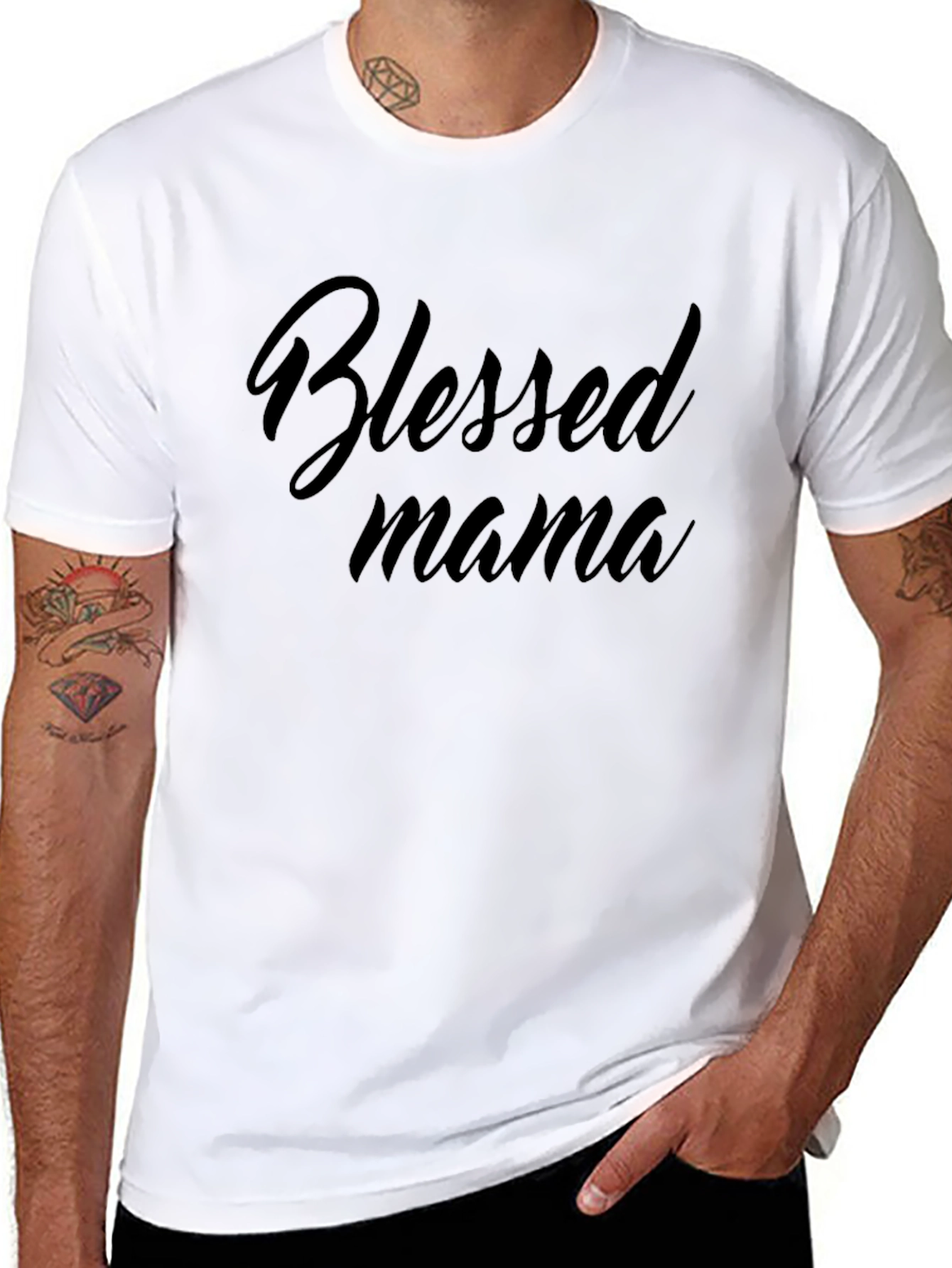 Blessed Mama Graphic Tee - Black