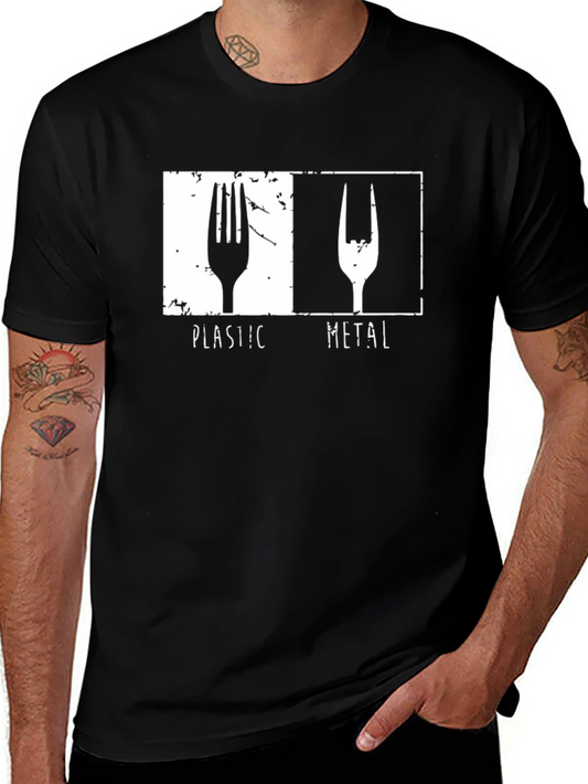 Plastic Metal Fork Graphic T-Shirt