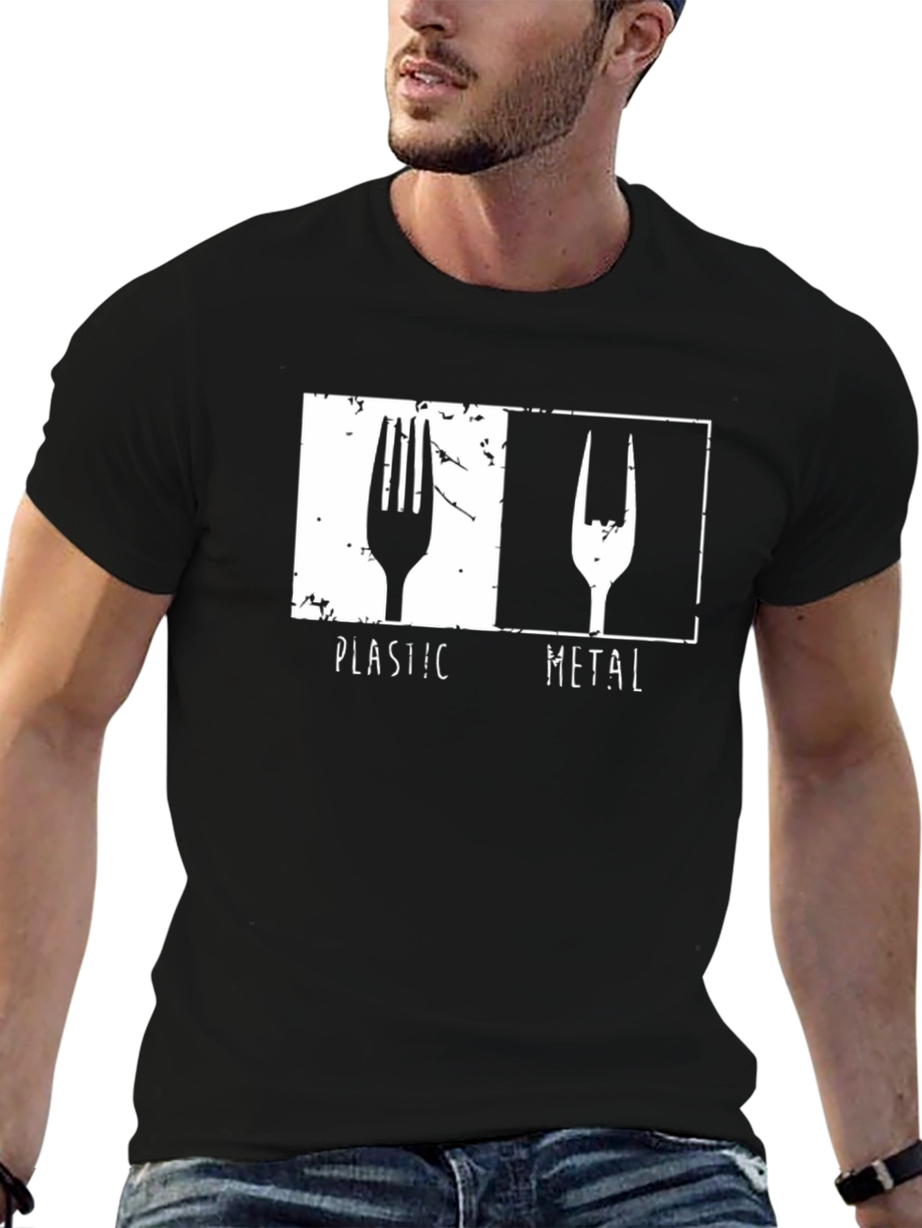 Plastic Metal Fork Graphic T-Shirt