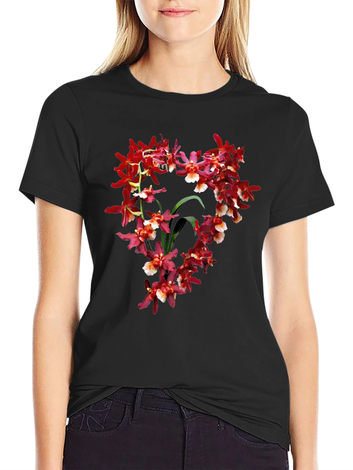 Floral Orchid Graphic Print T-Shirt