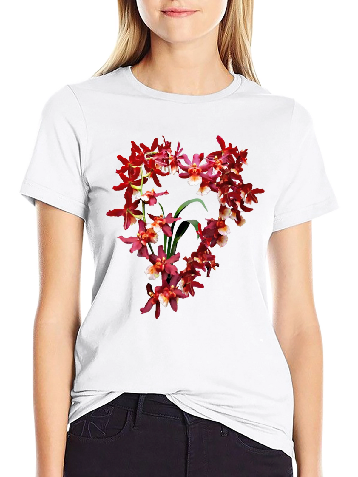 Floral Orchid Graphic Print T-Shirt