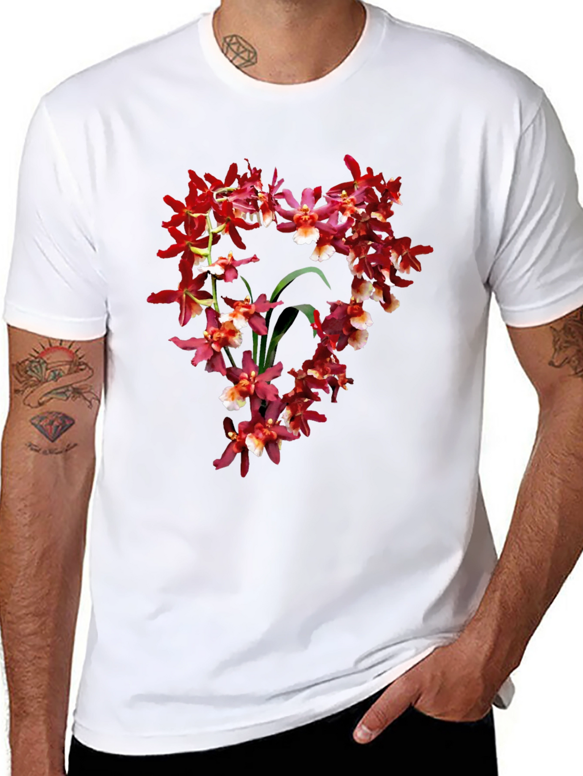 Floral Orchid Graphic Print T-Shirt