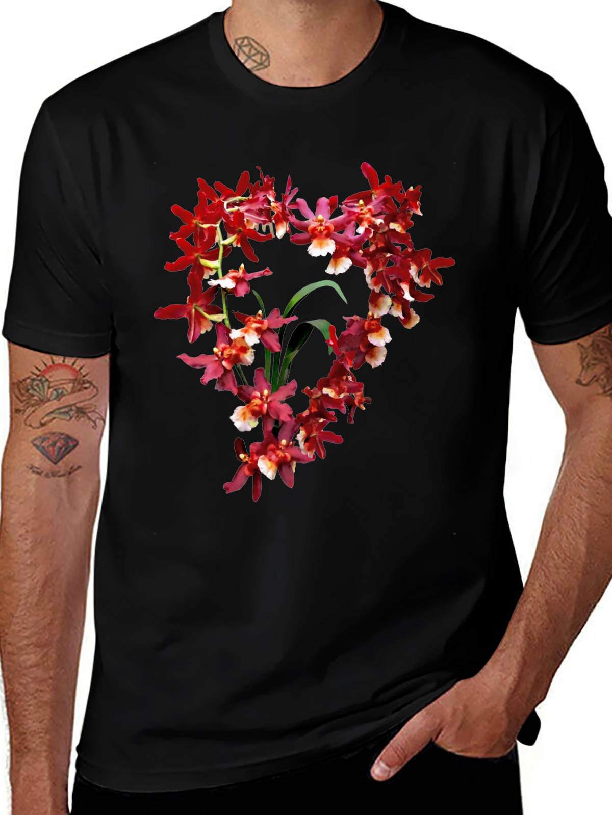 Floral Orchid Graphic Print T-Shirt