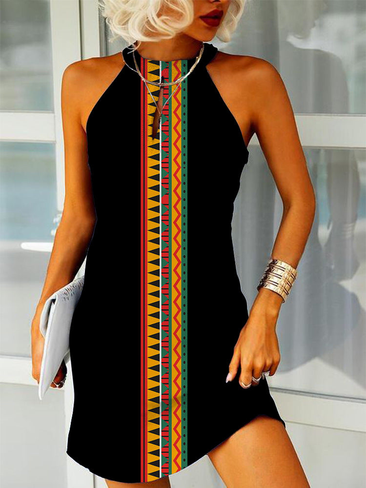 Women's Casual Summer Vacation Printed Sleeveless A-Line Dress
