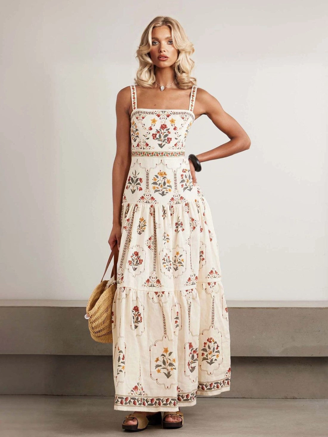 Women's Boho Vacation Printed Sleeveless Large Swing Loose Dress