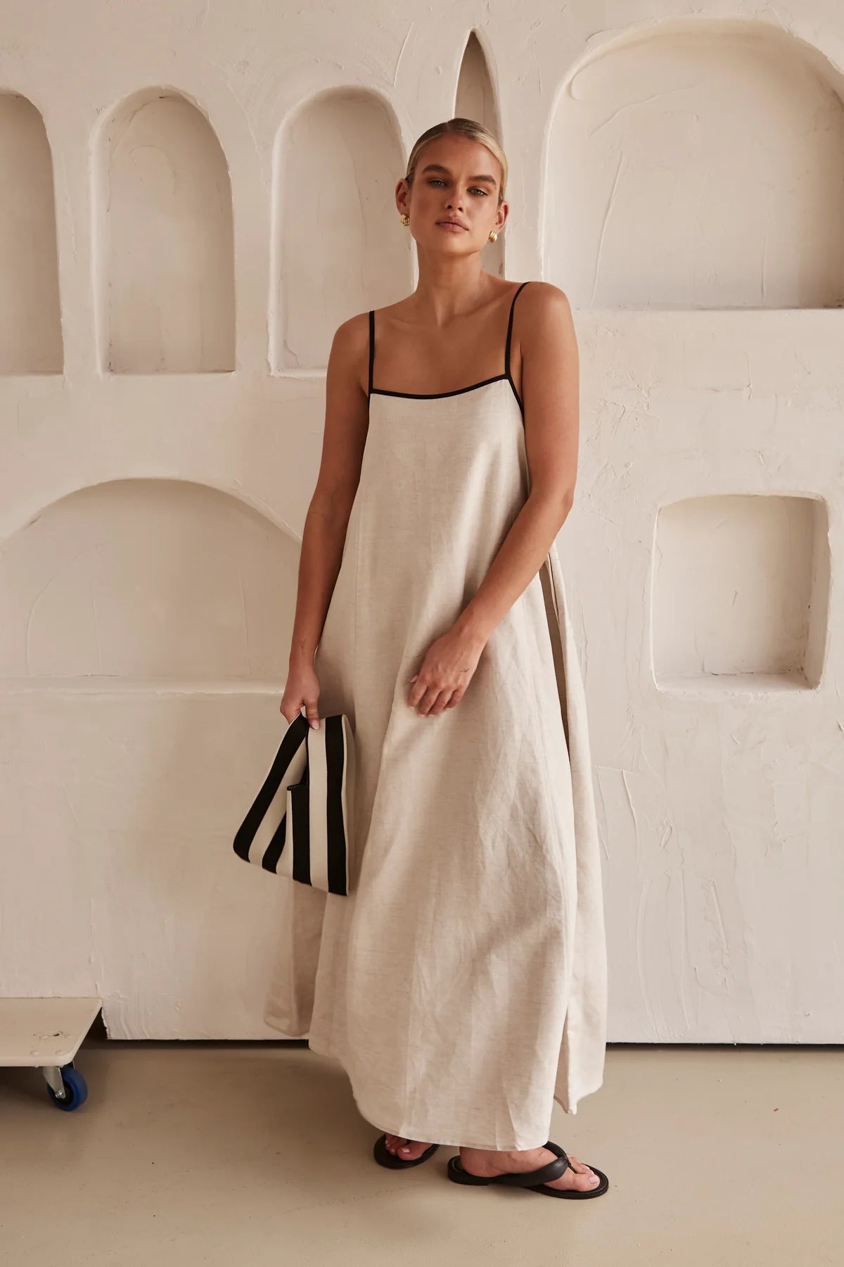 Women's Casual Maxi Dress, with Contrast