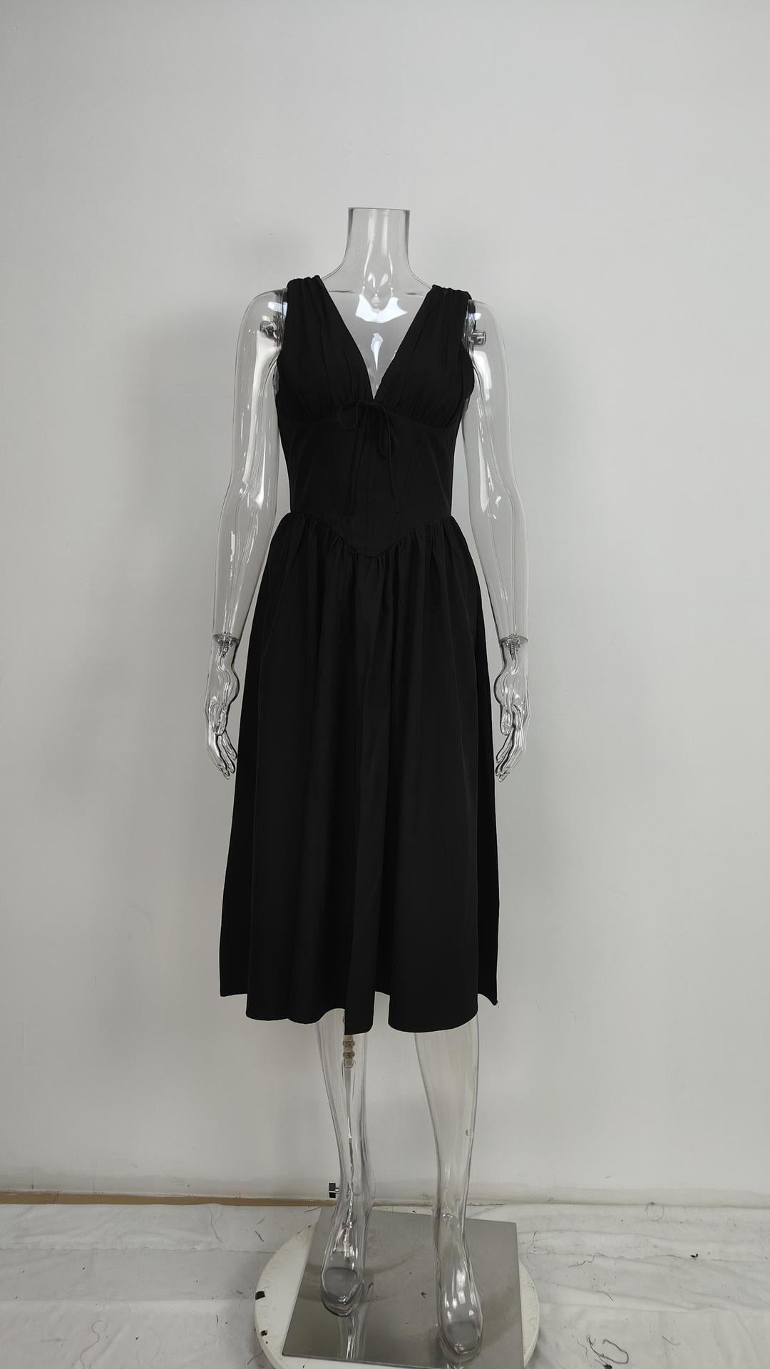 Women's Casual V-Neck Floral Print A-Line Dress