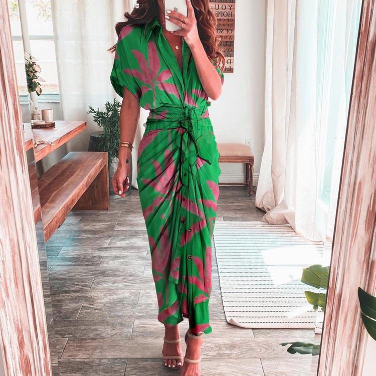 Women's Floral Print Lace Maxi Dress