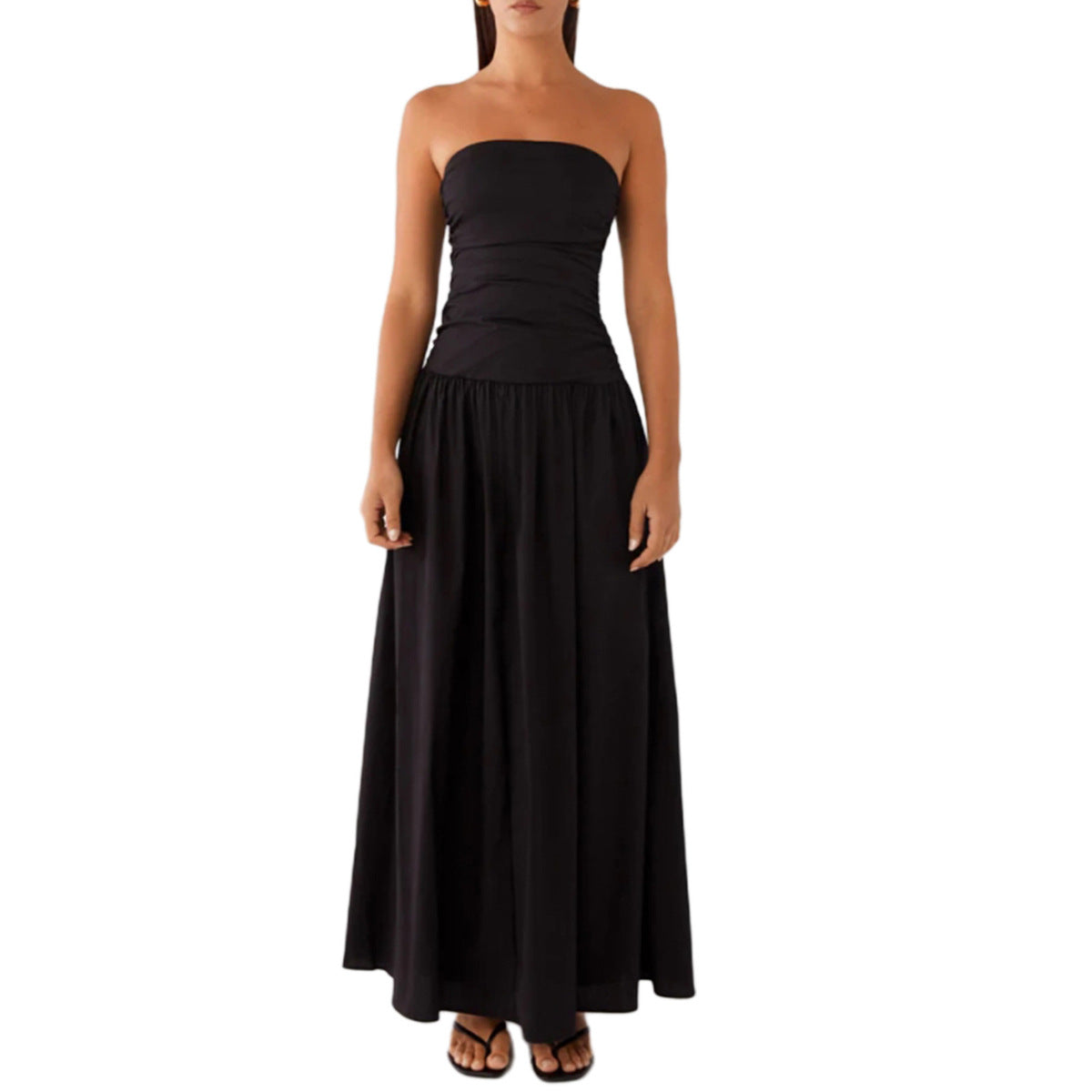 Women's Sexy Elegant Summer Tube Top Slim Fit Pleated Dress