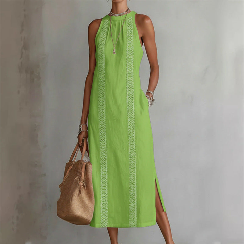 Women's Casual Summer Solid Color Sleeveless Loose Dress