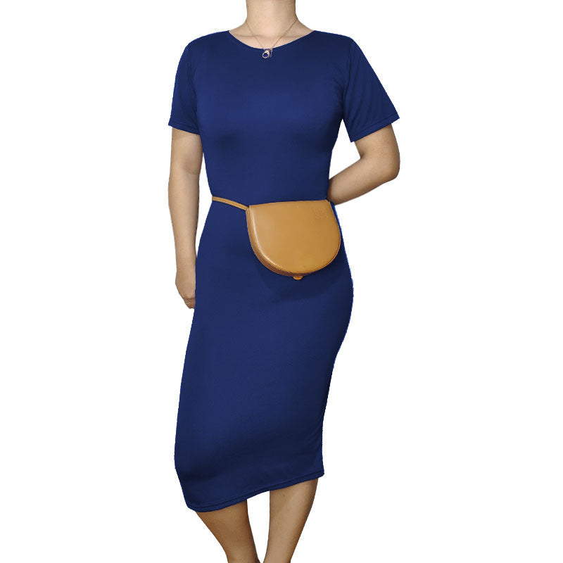 Women's Casual Basic Short Sleeve Midi Dress