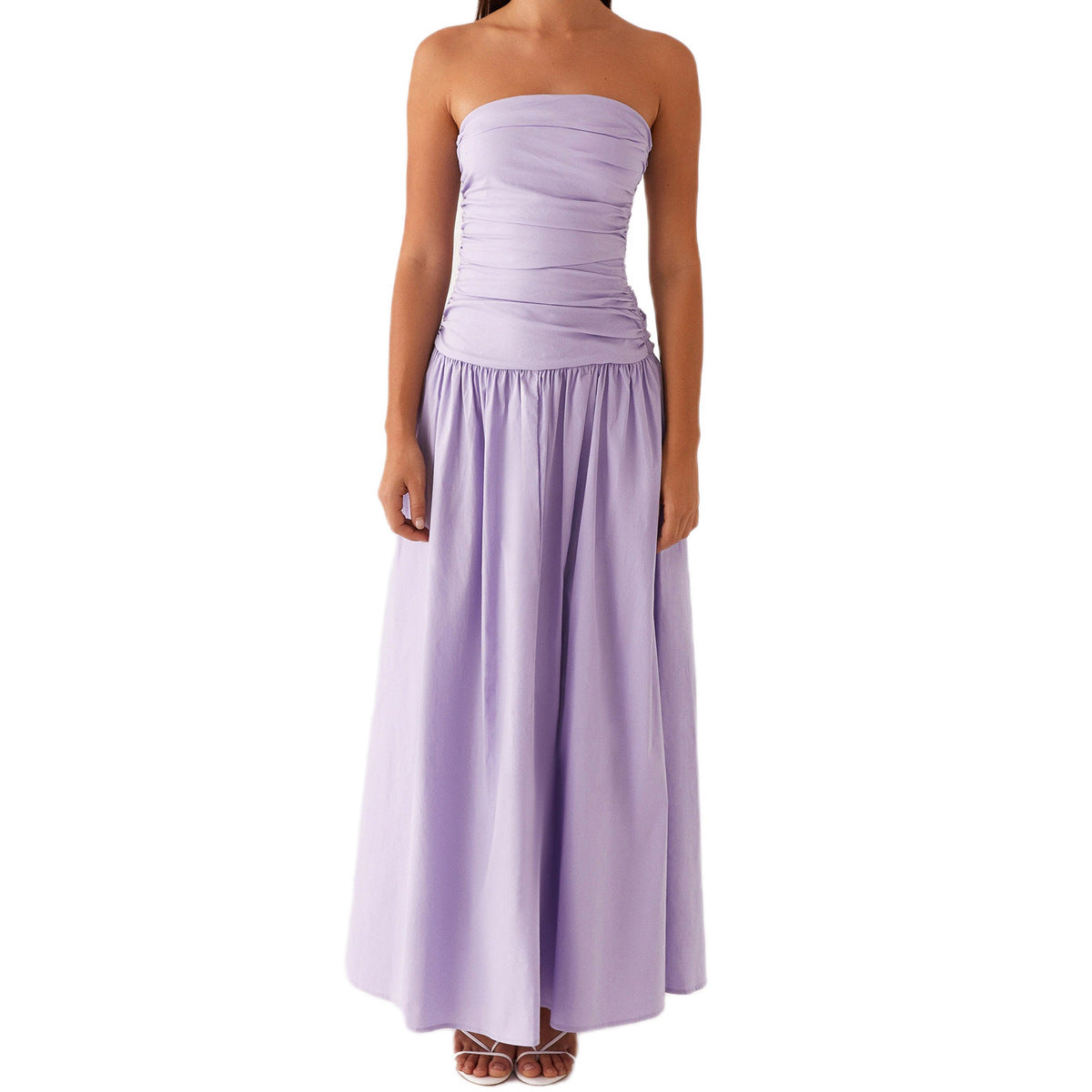 Women's Sexy Elegant Summer Tube Top Slim Fit Pleated Dress