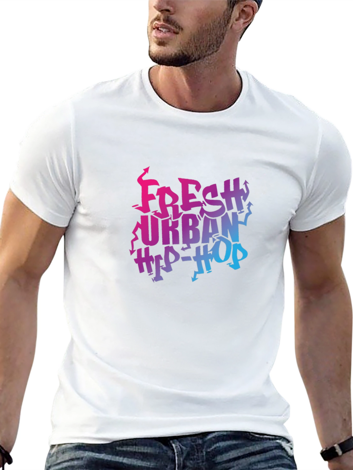 Fresh Urban Hip-Hop Black Graphic Tee