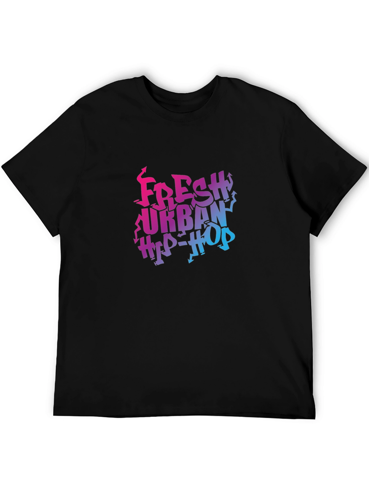 Fresh Urban Hip-Hop Black Graphic Tee