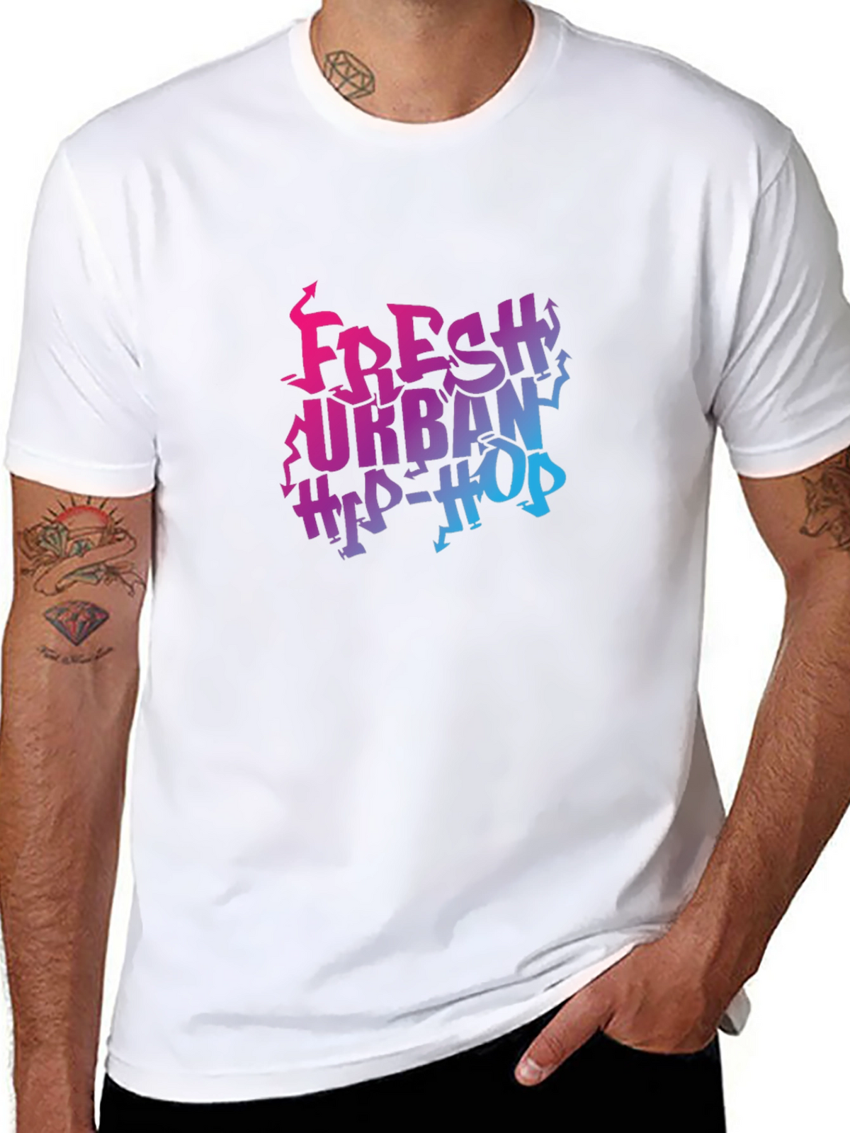 Fresh Urban Hip-Hop Black Graphic Tee
