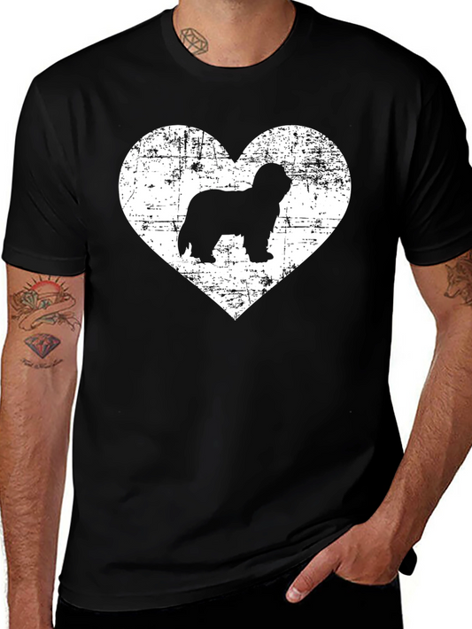 Dog Lover T-Shirt - Heart Silhouette Design