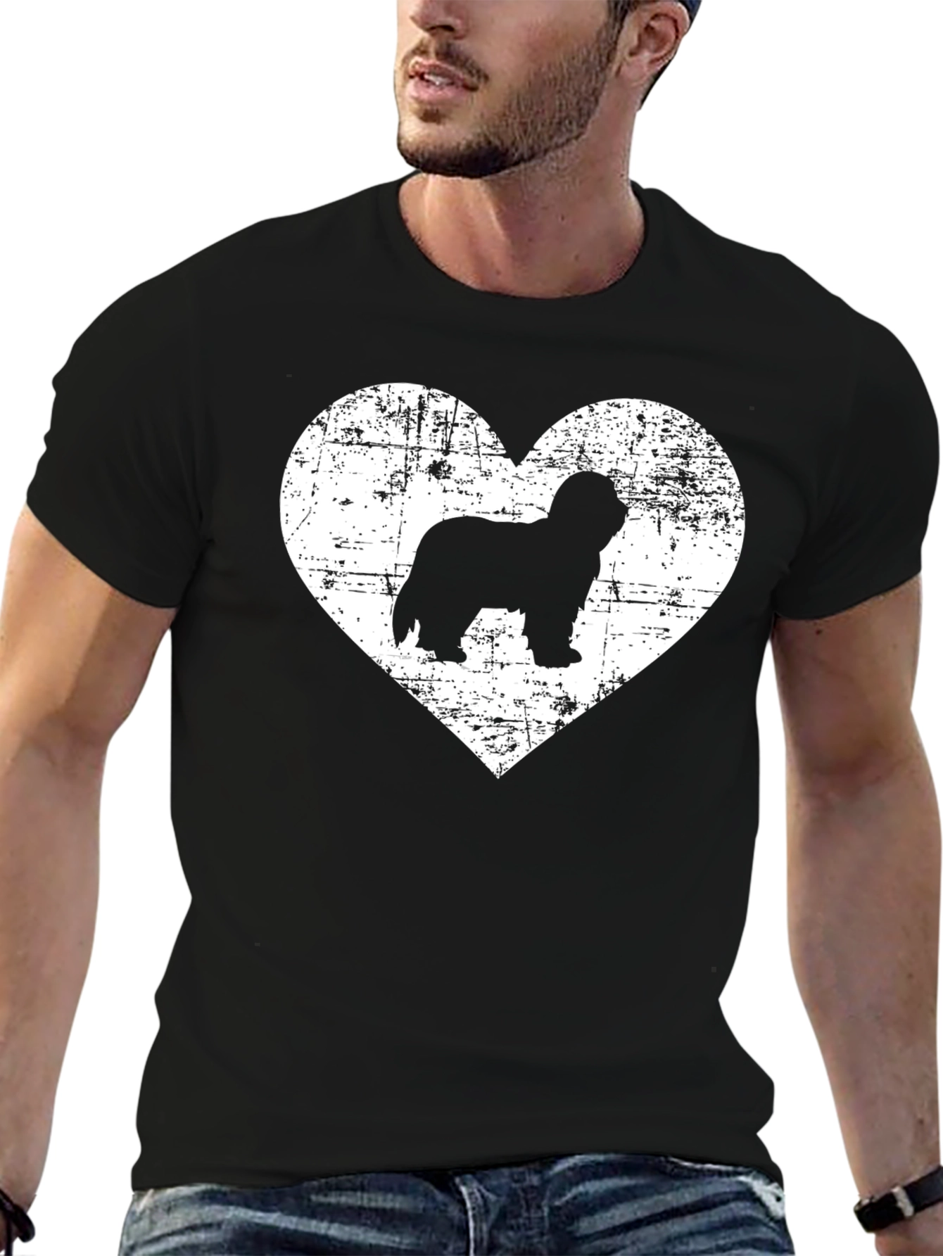Dog Lover T-Shirt - Heart Silhouette Design
