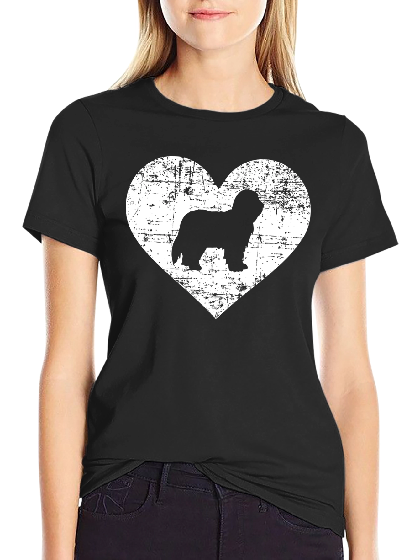 Dog Lover T-Shirt - Heart Silhouette Design