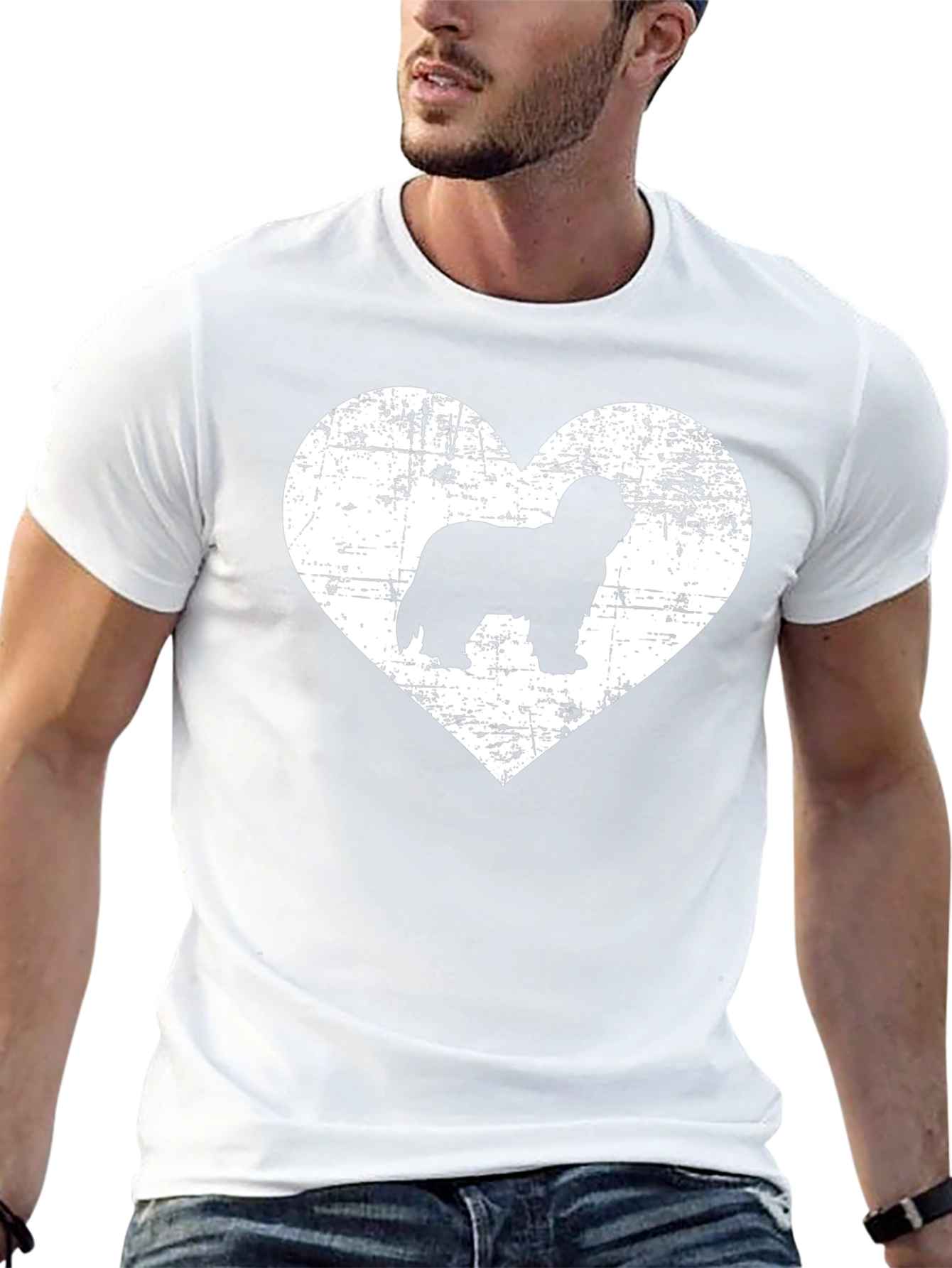 Dog Lover T-Shirt - Heart Silhouette Design