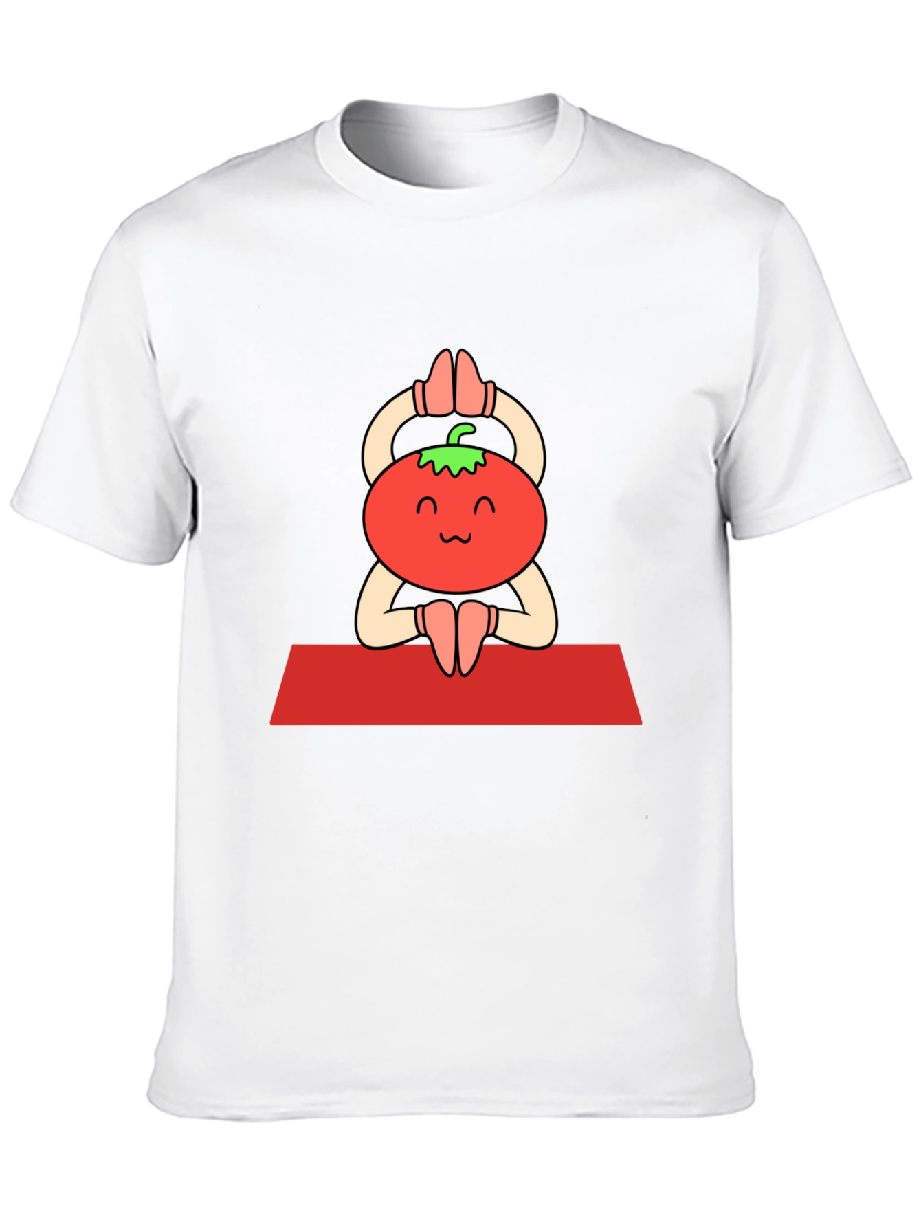 Tomato Yoga Pose Black T-Shirt