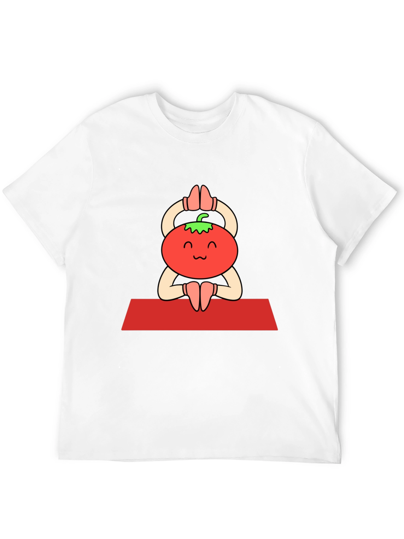 Tomato Yoga Pose Black T-Shirt