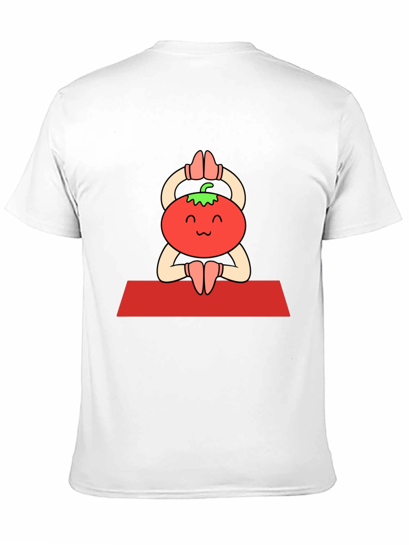 Tomato Yoga Pose Black T-Shirt