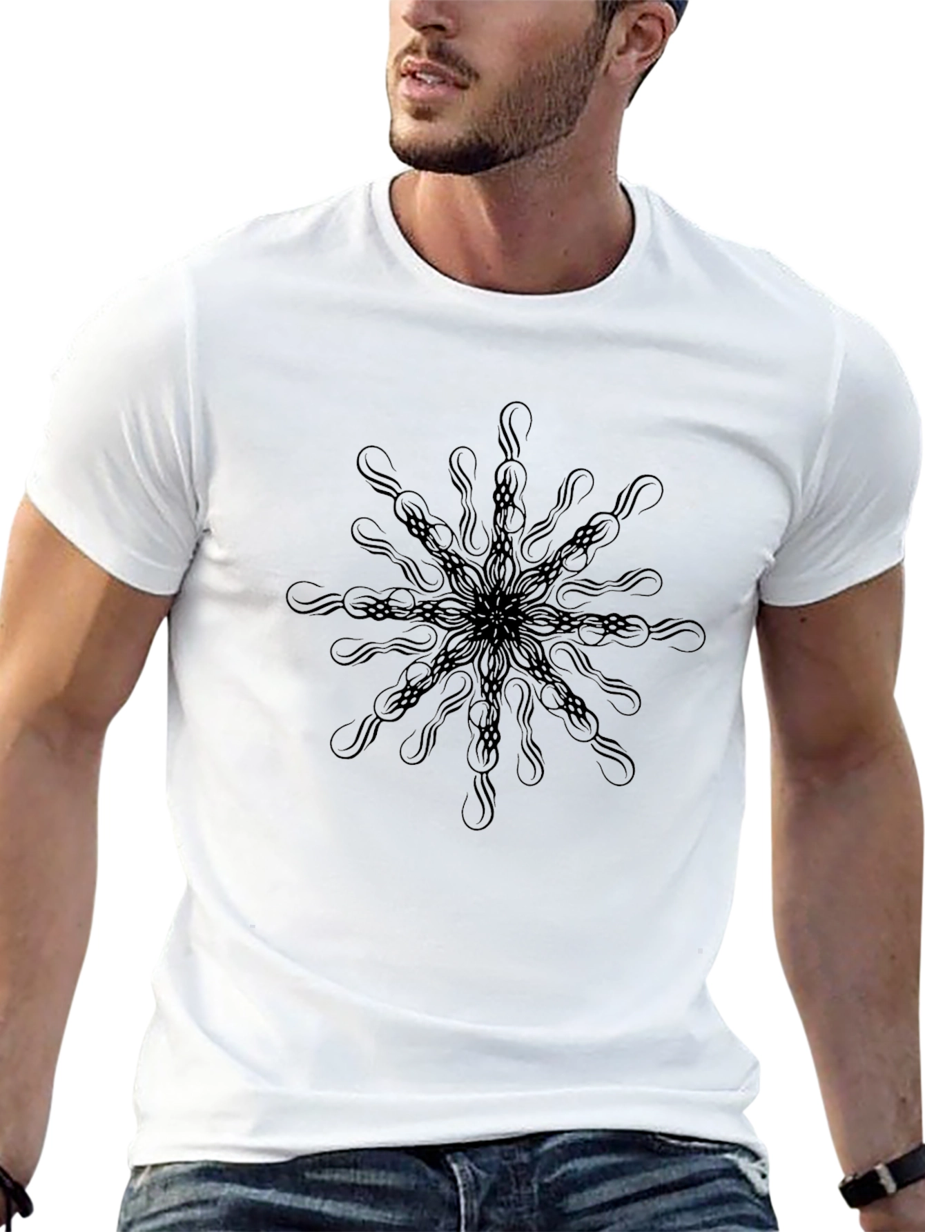 Abstract Mandala Black T-Shirt
